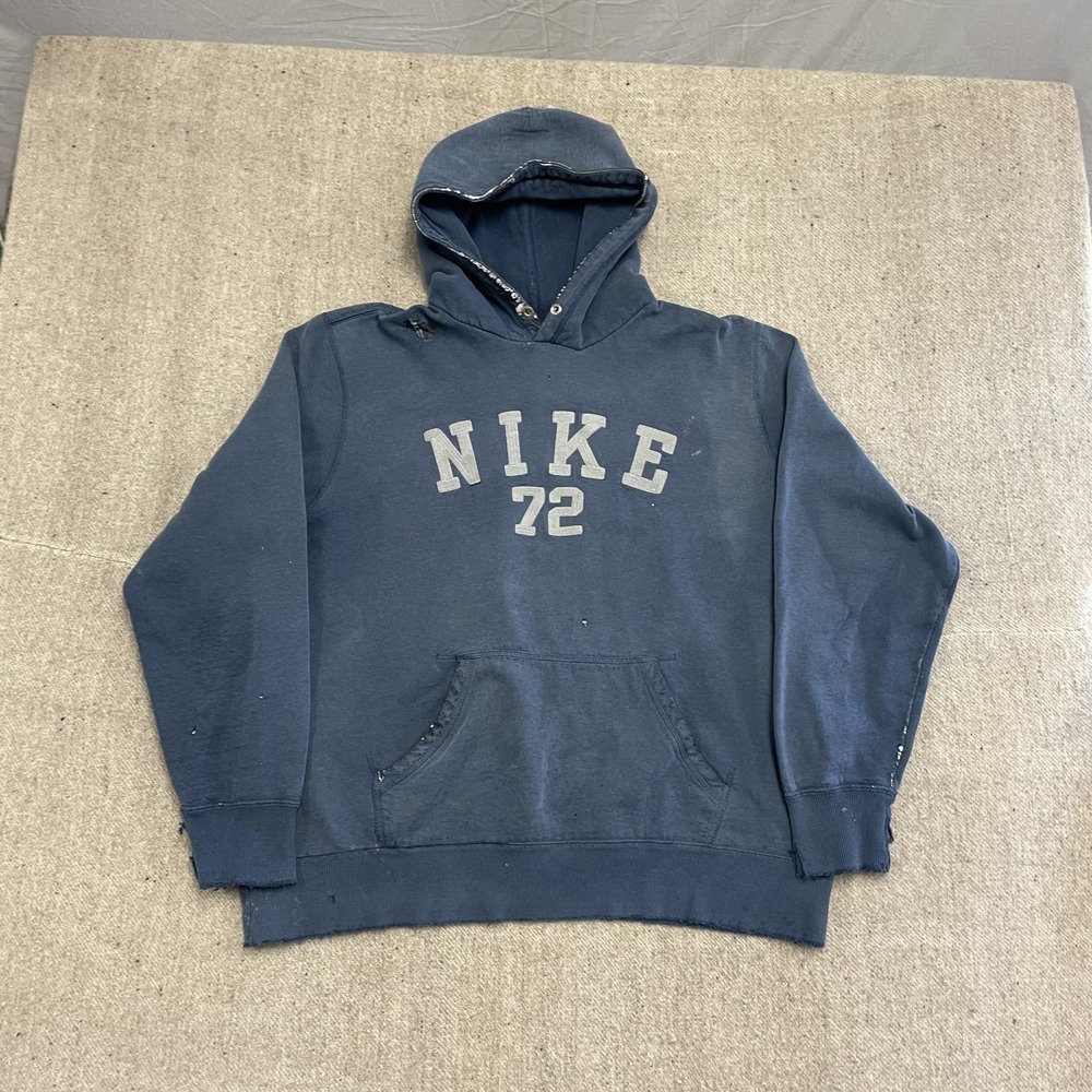 vintage NIKE hoodie mens 2XL blue 1990s pockets